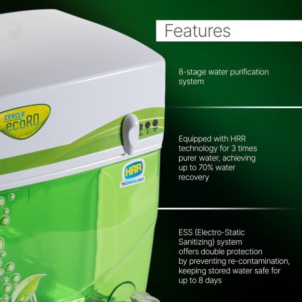 ZeroB Eco RO (High Recovery RO + Active Silver Technology)